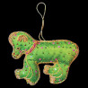 Green satin bear and coloured beads