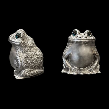 Salt & Pepper Shaker pewter Frog