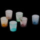 6 Assorted colored and flowers pattern water glasses