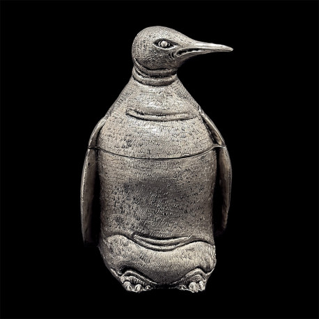 Seau à Glaçons Pingouin fonte d'aluminium argenté Mauro Manetti 70