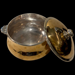 Eden-Roc stars Palace at Antibes 19th large marmite-pot, copper & silver -plate