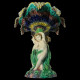 Barbotine centerpiece with putti and conch-shaped basin, 19th, french work