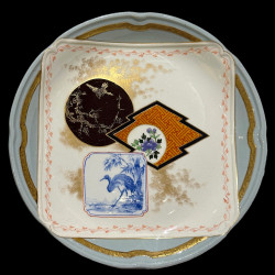 Assiette dessert japonisante Creil & Montereau Kyoto D 21 cm XIXème