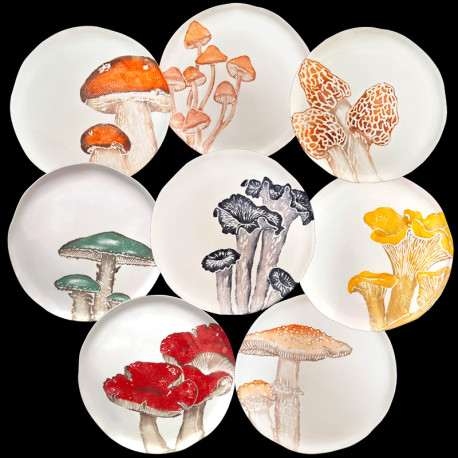 Mushroom Dinner Plate Set for 8