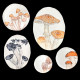 Set assiettes de table champignon pour 8