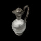 Crystal and silver jug with a Bacchanalian handle, 19th century