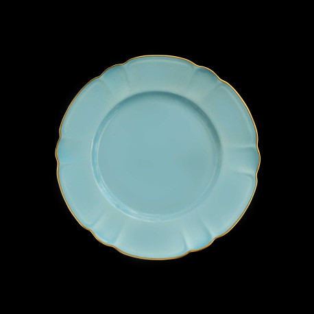 Porcelain Dessert Plate in Turquoise Mozart Collection