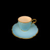 Tasse et Sous-Tasse Café Porcelaine Turquoise Collection Mozart