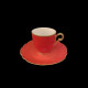 Porcelain Coffee Cup and Saucer in Ruby Mozart Collection