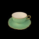 Porcelain Tea Cup and Saucer in Green Mozart Collection