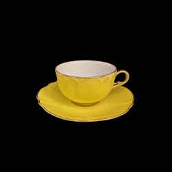 Porcelain Tea Cup and Saucer in Lemon Mozart Collection