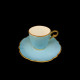 Porcelain Coffee Cup and Saucer in Turquois Mozart Collection