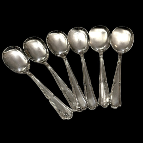 Set of 6 Silver-Plated Ice Cream Spoons by Dixi, 20th Century