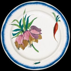 Bracquemond Fleur Assiette en tole