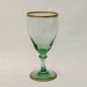 Verre à eau teinté vert clair bord flammé or, Daum manufacture de Nancy, Circa 1900
