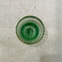 Verre à eau teinté vert clair bord flammé or, Daum manufacture de Nancy, Circa 1900
