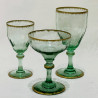 Verre à eau teinté vert clair bord flammé or, Daum manufacture de Nancy, Circa 1900