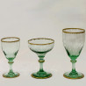 Verre à eau teinté vert clair bord flammé or, Daum manufacture de Nancy, Circa 1900