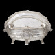 Jardinière têtes sanglier et présentoir, métal argenté style XVIIIe L 50,5- 53,5 cm