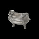 Jardinière têtes sanglier et présentoir, métal argenté style XVIIIe L 50,5- 53,5 cm