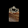 6 Marine-themed card holders in sterling silver hardstone bases by Buccellati