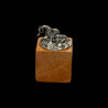 6 Marine-themed card holders in sterling silver hardstone bases by Buccellati