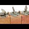 6 Marine-themed card holders in sterling silver hardstone bases by Buccellati
