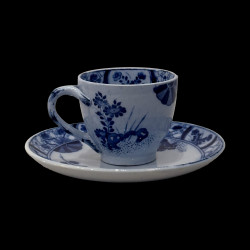 Tasse à café et sous-tasse Japon Creil & Montereau