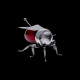Abeille à miel Mappin & Webb métal argenté rouge avec cuillère XIXe