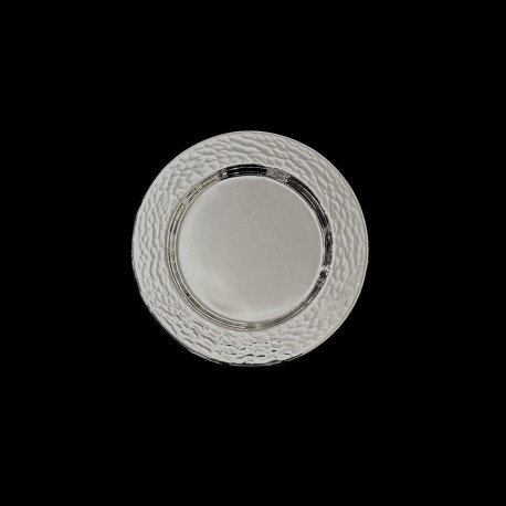 Assiette à pain en métal argenté Martelé Lunaire