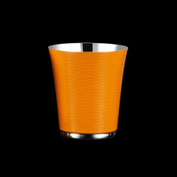Silver-plated enamelled hammered tumbler - Orange