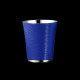 Silver-plated enamelled hammered tumbler - Blue