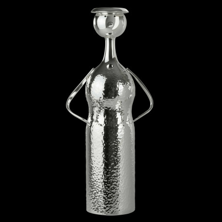 Vase - bougeoir en métal argenté