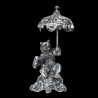19th century bronze sculpture, Bear with an umbrella, signed Fratin