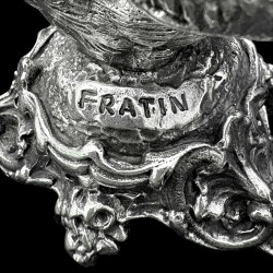 19th century bronze sculpture, Bear with an umbrella, signed Fratin