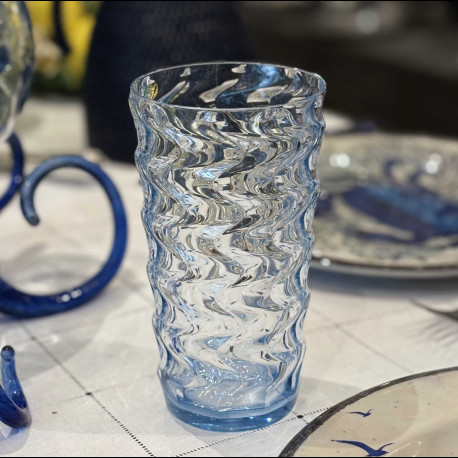 Acrylic soda Waves glass - Blue