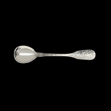 Petite cuillère à sel en argent massif martelé