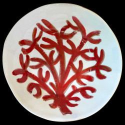 Majolica gorgonian coral soup plate