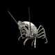 Langouste sculpture en fonte argentée Mauro Manetti L 43 x 30 cm H 44 cm