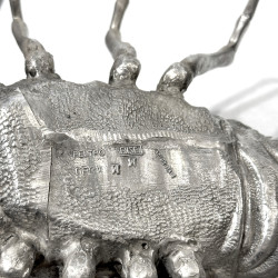 Langouste sculpture en fonte argentée Mauro Manetti  L 43 x 30 cm H 44 cm