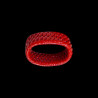 6 Red rattan napkin rings