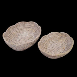 Small white rattan basket