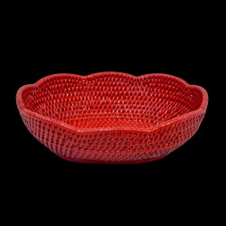 Red rattan basket