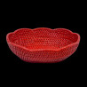 Corbeille rotin rouge