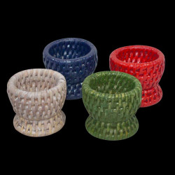 Coquetier rotin blanc