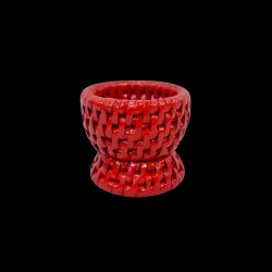 Red rattan egg cup