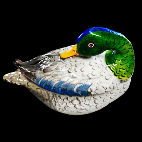 Earthenware duck soup tureen