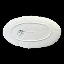 Plat oval faïence chou vert