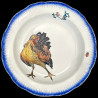 Bracquemond assiette creuse motif poule rousse, fleur et insecte D 24 cm