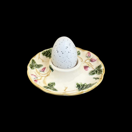 Coquetier faïence blanc ivoire "George Sand"